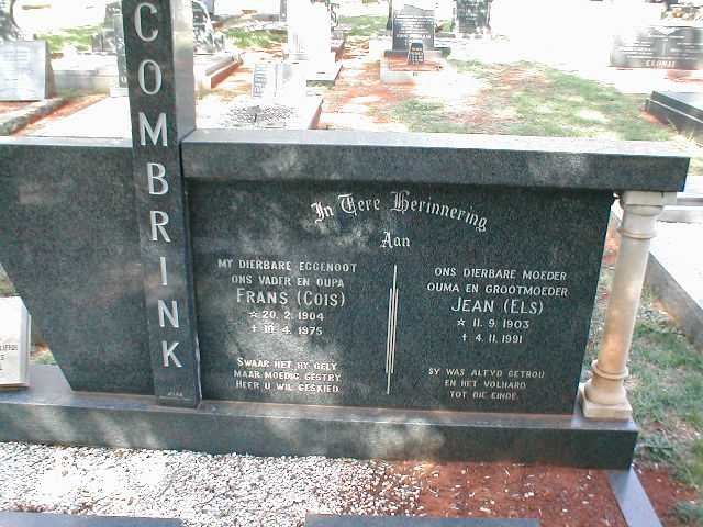 COMBRINK Frans 1904-1975 &amp; Jean ELS 1903-1991