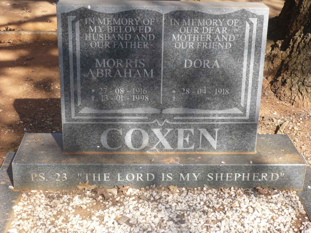 COXEN Morris Abraham 1916-1998 &amp; Dora 1918-