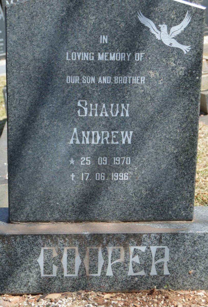 COOPER Shaun Andrew 1970-1996