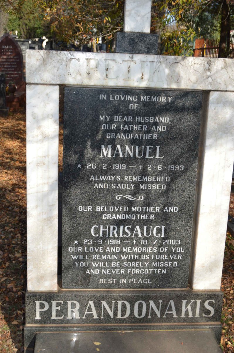CRETIKOS Manuel 1919-1993 &amp; Chrisaugi PERANDONAKIS 1918-2003
