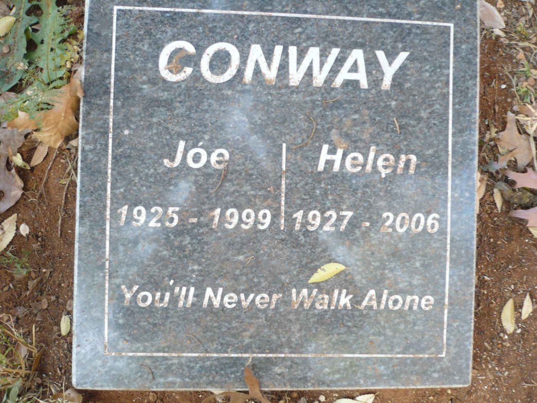 CONWAY Joe 1925-1997 &amp; Helen 1927-2006
