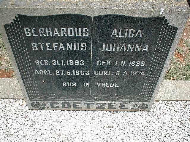 COETZEE Gerhardus Stefanus 1893-1963 &amp; Alida Johanna 1899-1974