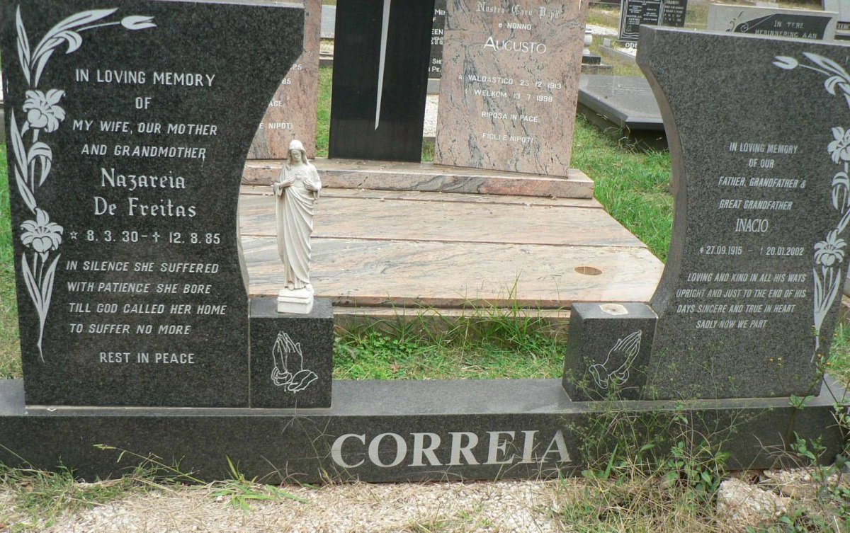 CORREIA Inacio 1915-2002 &amp; Nazareia De Freitas 1930-1985
