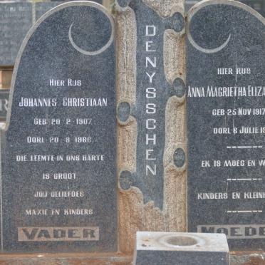 DENYSSCHEN Johannes Christiaan 1907-1966 &amp; Anna Magrietha Elizabeth 1917-1968