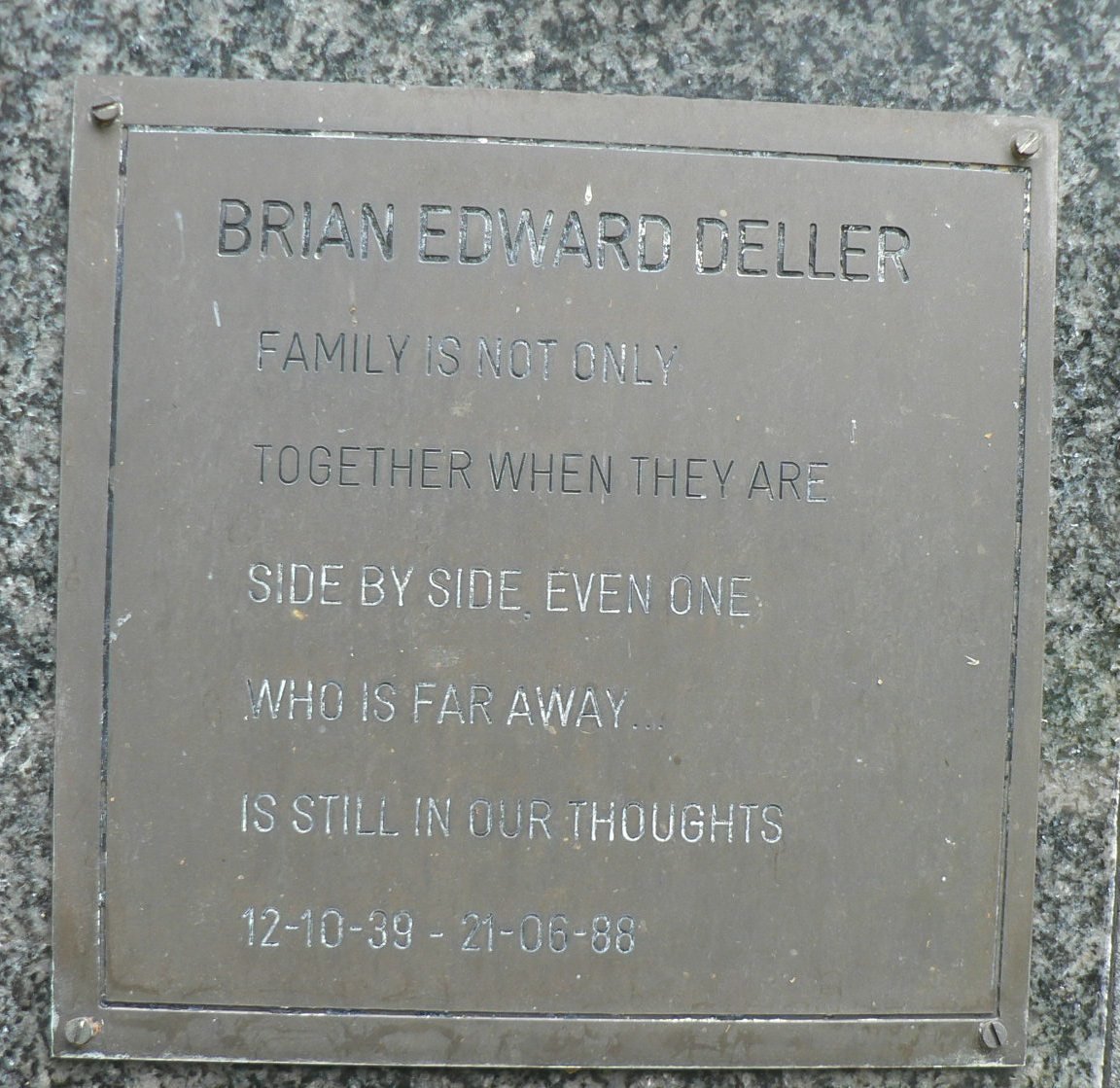 DELLER Brian Edward 1939-1988