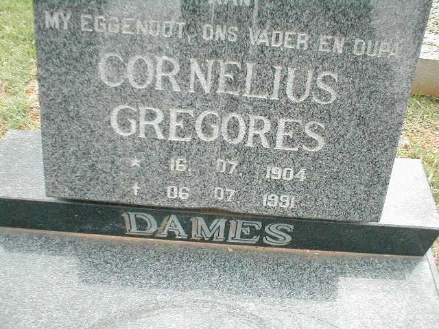 DAMES Cornelius Gregores 1904-1991