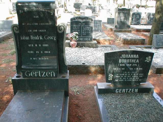 GERTZEN Johan Hendrik Georg 1905-1966 &amp; Johanna Dorothea VAN ZYL 1903-1994