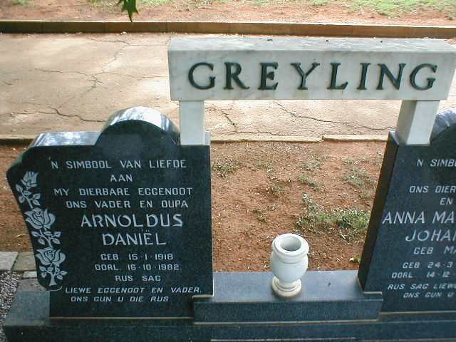 GREYLING Arnoldus Daniël 1918-1982 &amp;  Anna Magrietha Johanna MALAN 1918-1995 _2