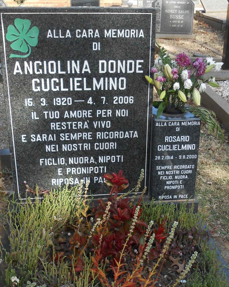 GUGLIELMINO Rosario 1914-2000 :: GUGLIELMINO Angiolina Donde 1920-2006