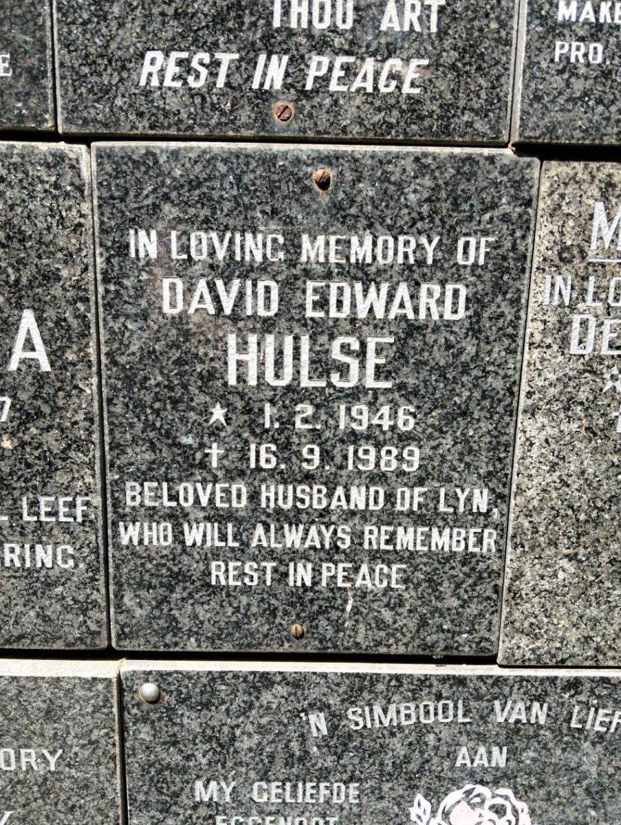HULSE David Edward 1946-1989