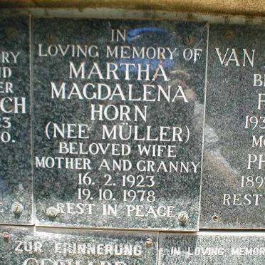HORN Martha Magdalena nee MÜLLER 1923-1978