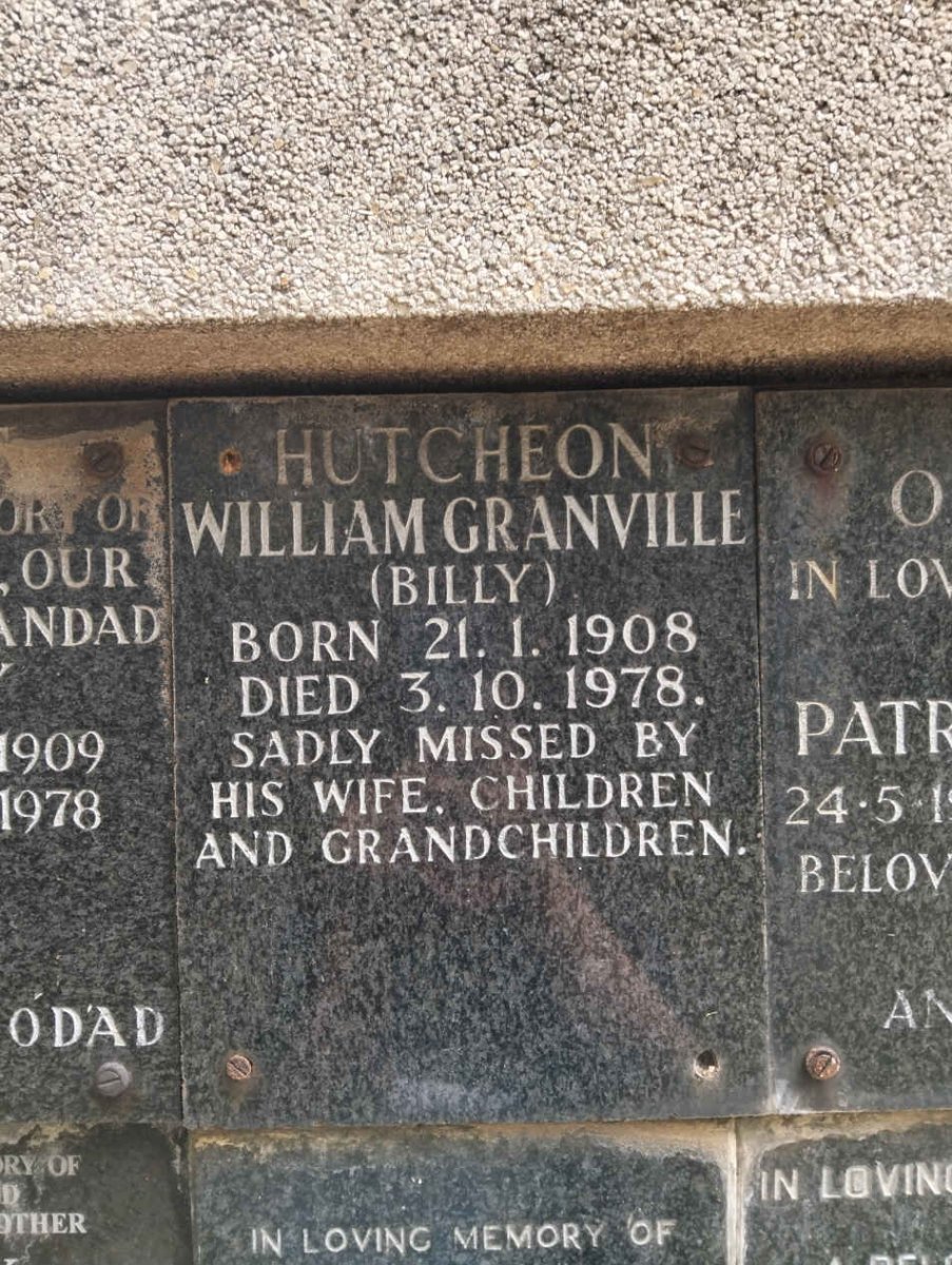 HUTCHEON William Granville 1908-1978
