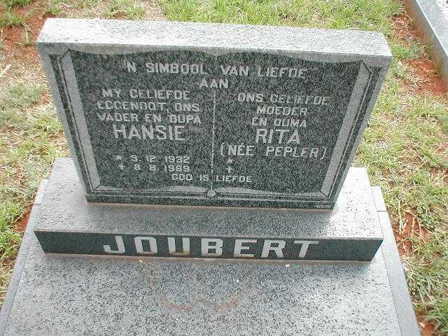 JOUBERT Hansie 1932-1989 &amp; Rita PEPLER