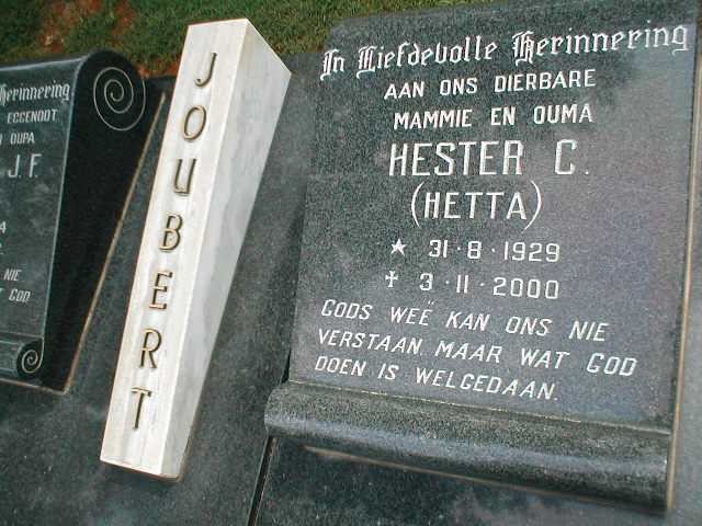 JOUBERT Nicholas J.F. 1924-1987 & Hester C. 1929-2000 _2