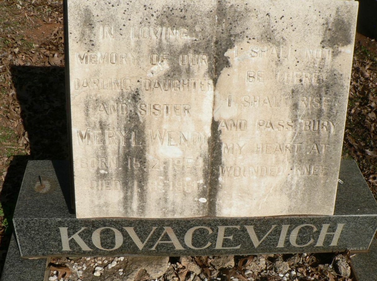 KOVACEVICH Meryl Wendy 1954-1981