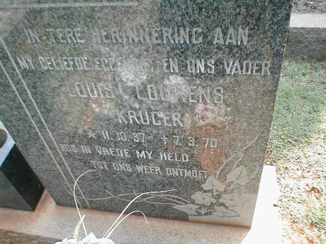 KRUGER Louis Lourens 1937-1970
