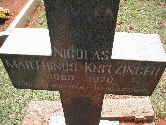 KRITZINGER Nicolas Marthinus 1883-1970