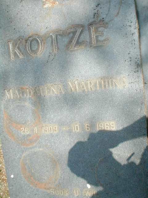 KOTZE Magdalena Marthina 1909-1969