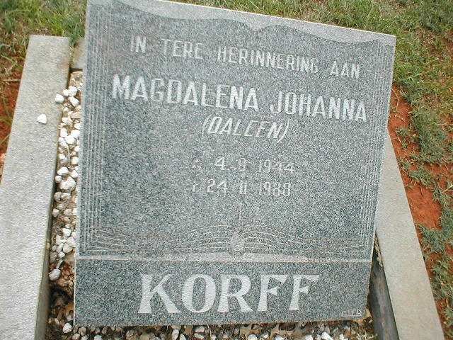 KORFF Magdalena Johanna 1944-1988