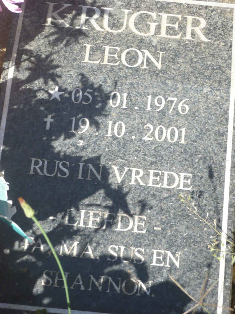 KRUGER Hansie 1952-2006 :: KRUGER Nellie 1954- :: KRUGER Leon 1976-2001 _1