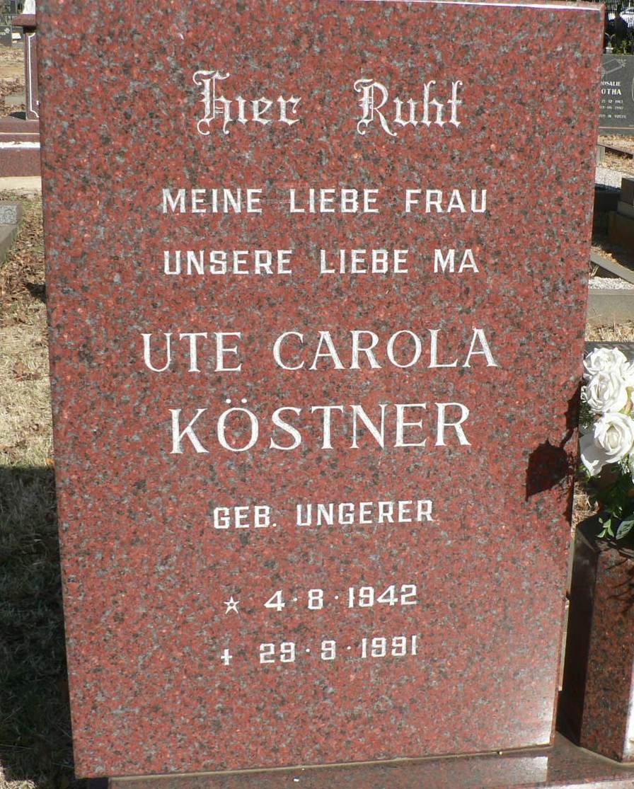 KÖSTNER Ute Carola nee UNGERER 1942-1991