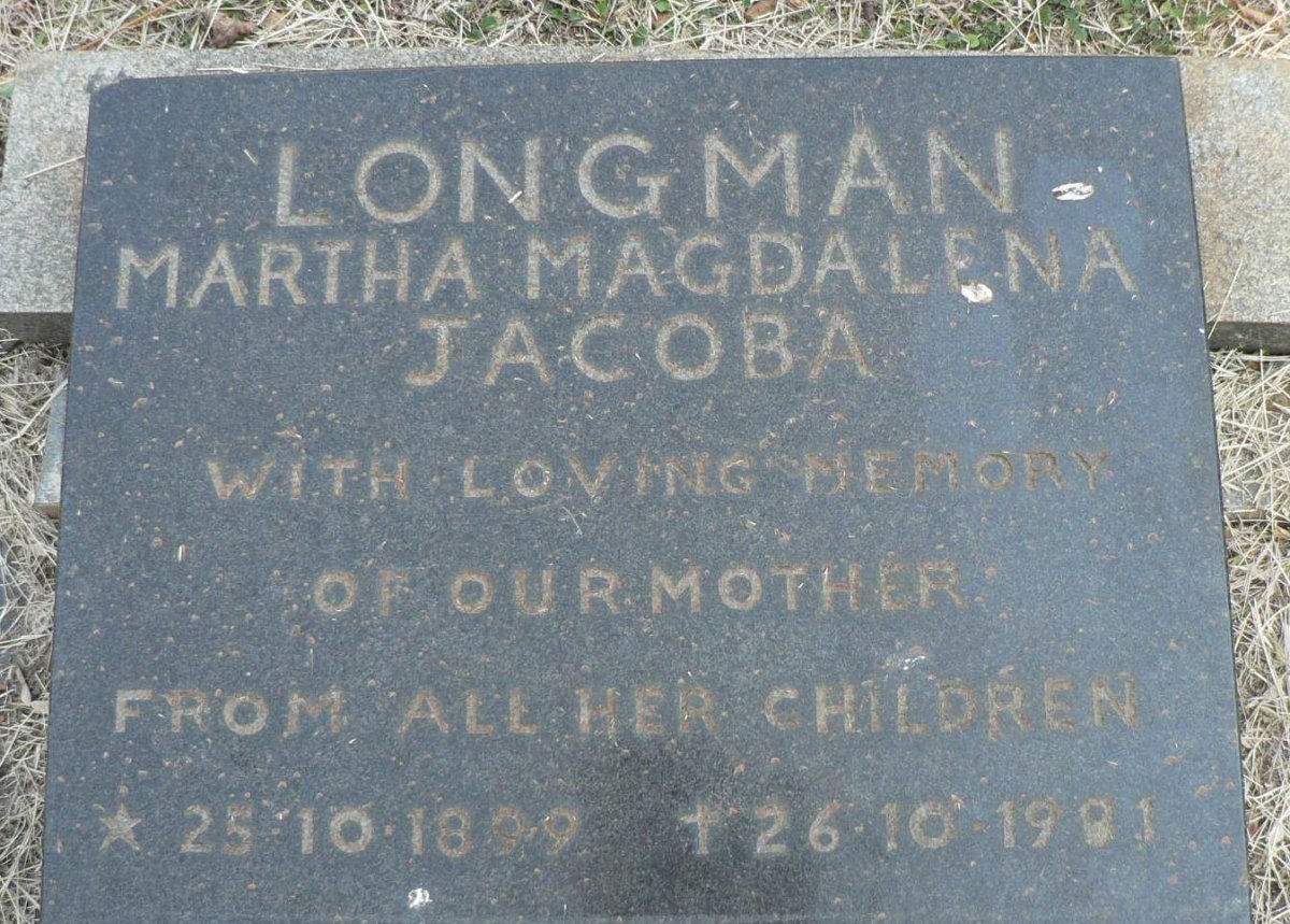LONGMAN Martha Magdalena Jacoba 1899-1981