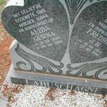 LABUSCHAGNE Fredrik J. H. 1924-1992 &amp; Alida Gesina 1930-1989