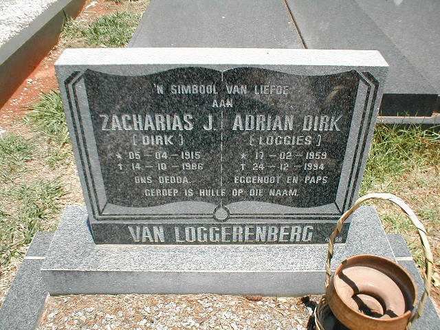 LOGGERENBERG Zacharias J., van  1915-1986 :: VAN LOGGERENBERG  Adrian Dirk 1959-1994