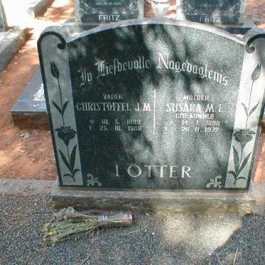 LOTTER Christoffel J.M. 1899-1966 &amp; Susara M.E. KOMMER 1898-1972