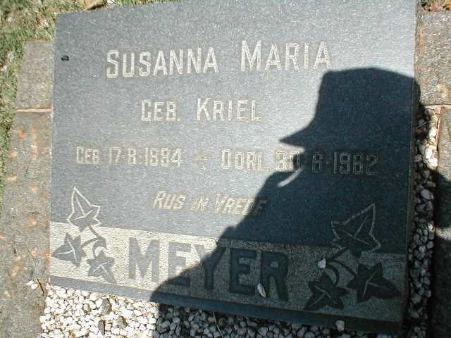 MEYER Susanna Maria nee KRIEL 1884-1982