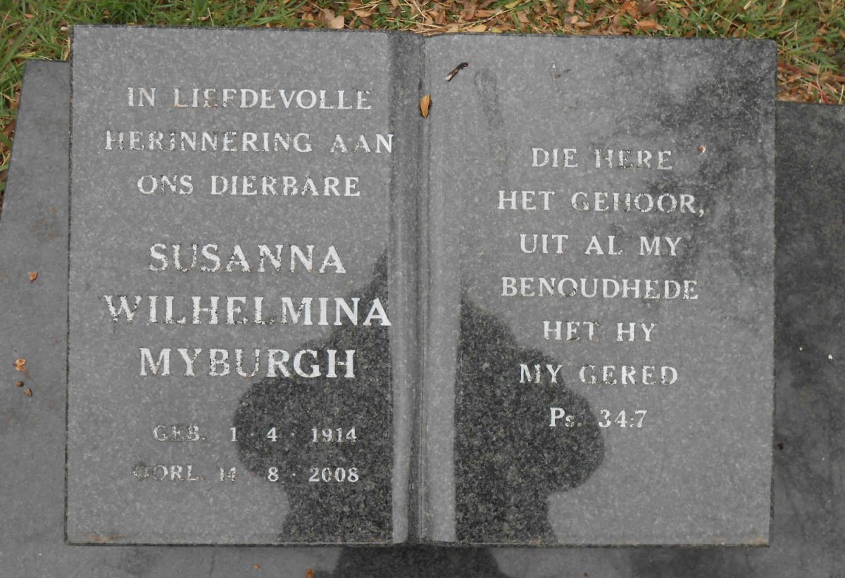 MYBURGH Susanna Wilhelmina 1914-2008 :: VENTER Peter William 193?-2008 _2