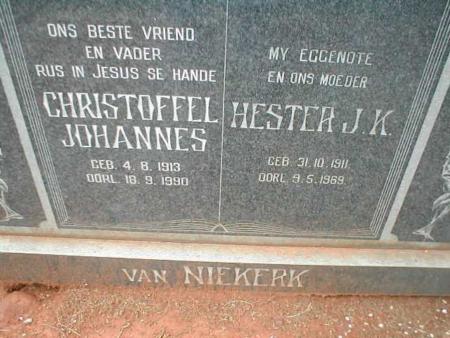 NIEKERK Christoffel Johannes, van 1913-1990 &amp; Hester J.K. 1911-1969