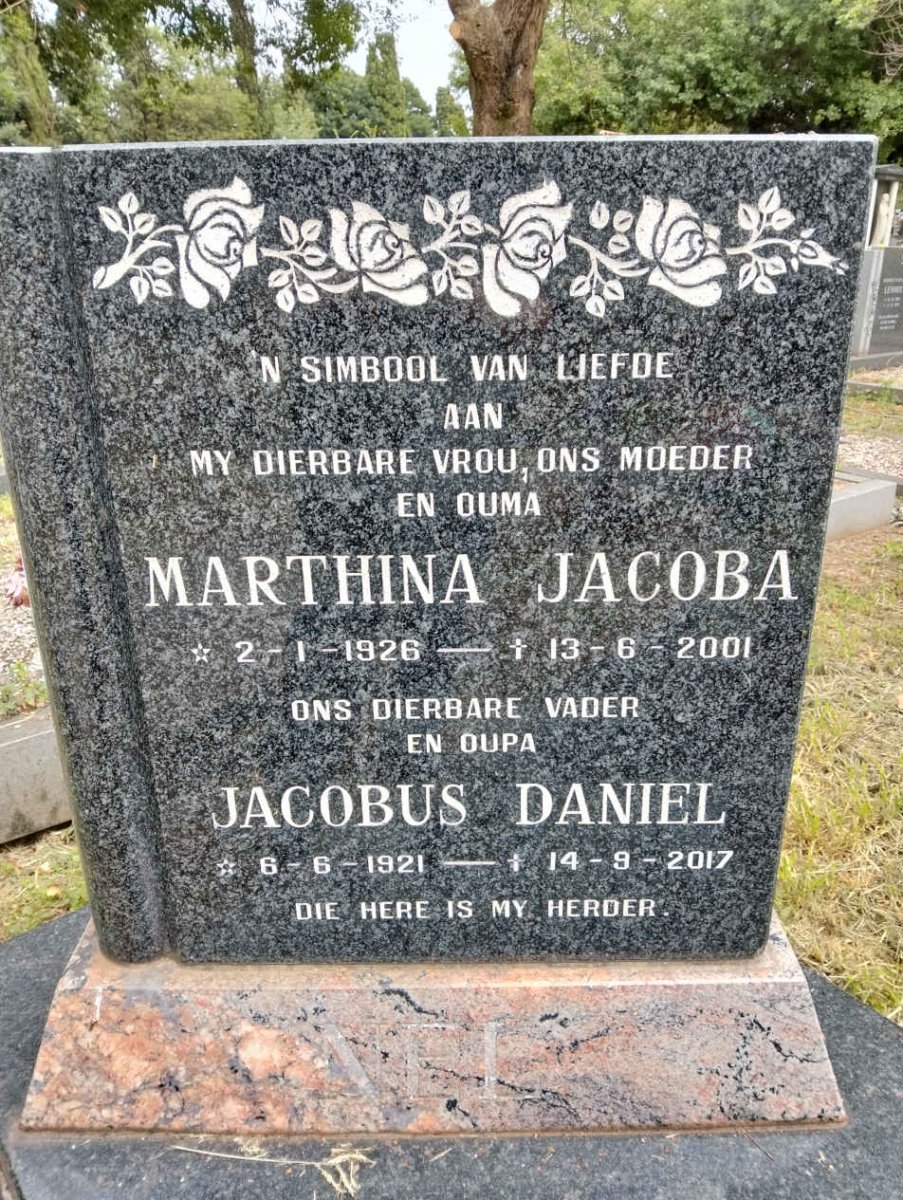 NEL Jacobus Daniel 1921-2017 & Marthina Jacoba 1926-2001