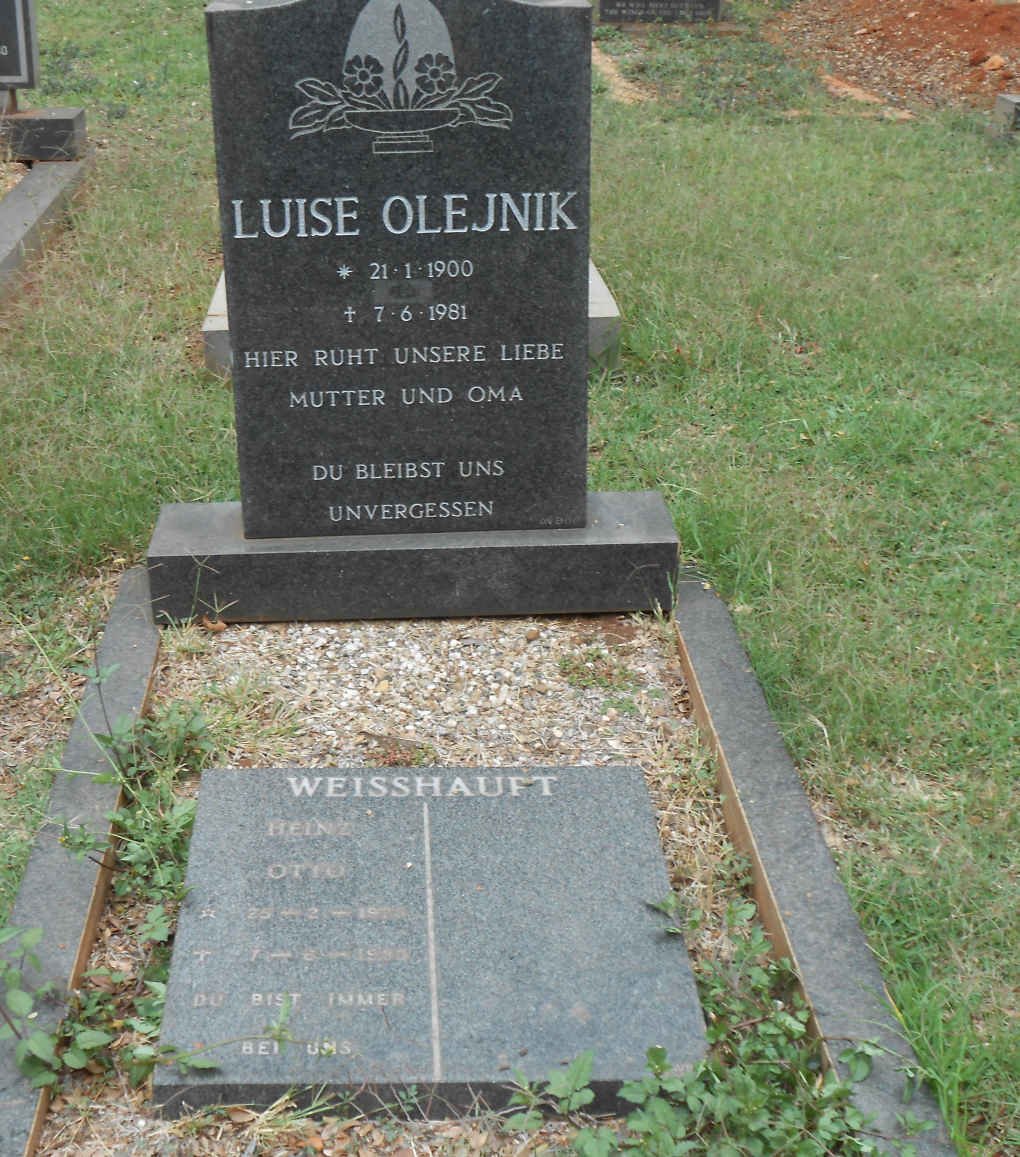 OLEJNIK Luise 1900-1981 :: WEISSHAUFT Heinz Otto 1928-1983 