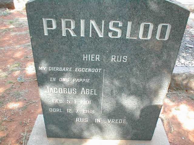 PRINSLOO Jacobus Abel 1901-1968