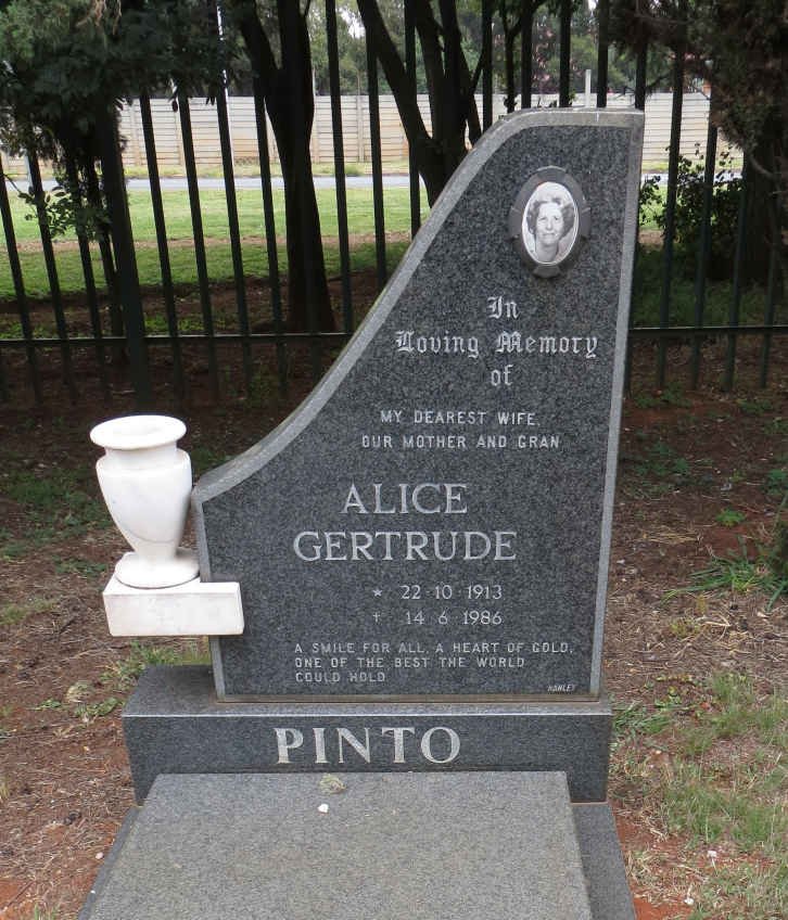 PINTO Alice Gertrude 1913-1986