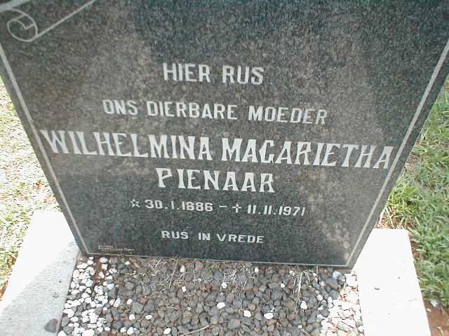 PIENAAR Wilhelmina Magarietha 1886-1971