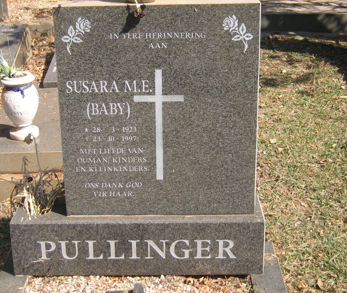 PULLINGER Susara M.E. 1923-1997