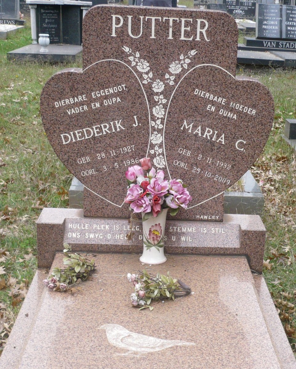 PUTTER Diederik J. 1927-1986 &amp; Maria C. 1932-2009