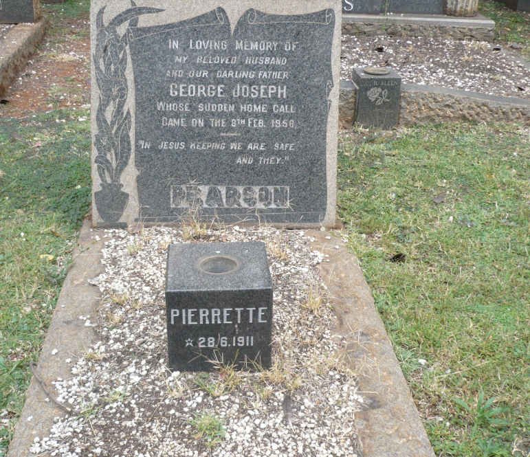 PEARSON George Joseph -1958 :: ? Pierrette 1911- :: ? Gloria 1933-1992 _1