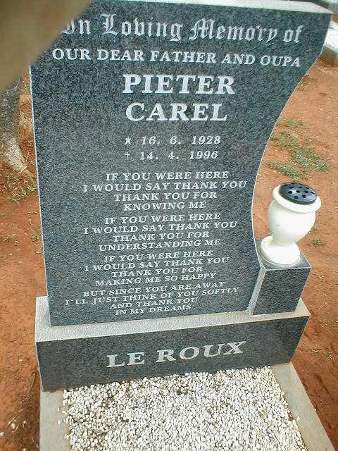 ROUX Pieter Carel, le 1928-1996