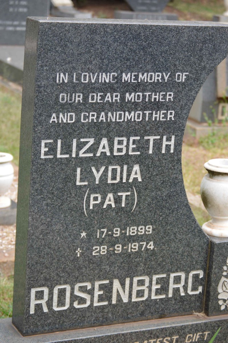 ROSENBERG Elizabeth Lydia 1899-1974