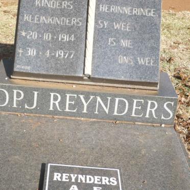 REYNDERS D.P.J. 1914-1977 &amp; A.F. 1919-2008