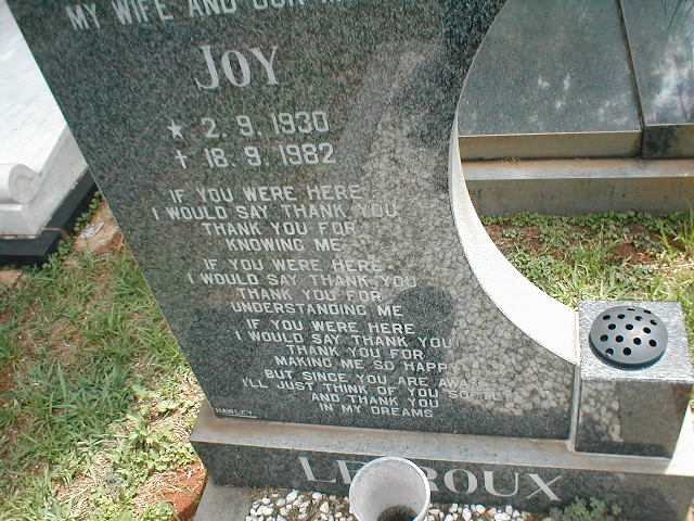 ROUX Joy, le 1930-1982