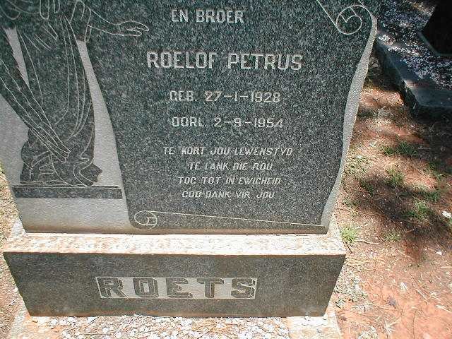 ROETS Roelof Petrus 1928-1954