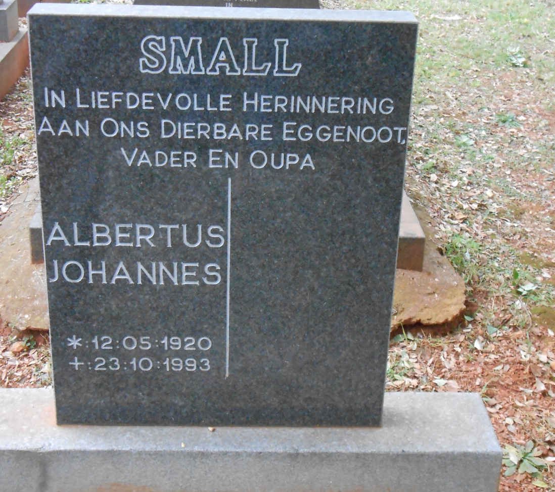 SMALL Albertus Johannes 1920-1993