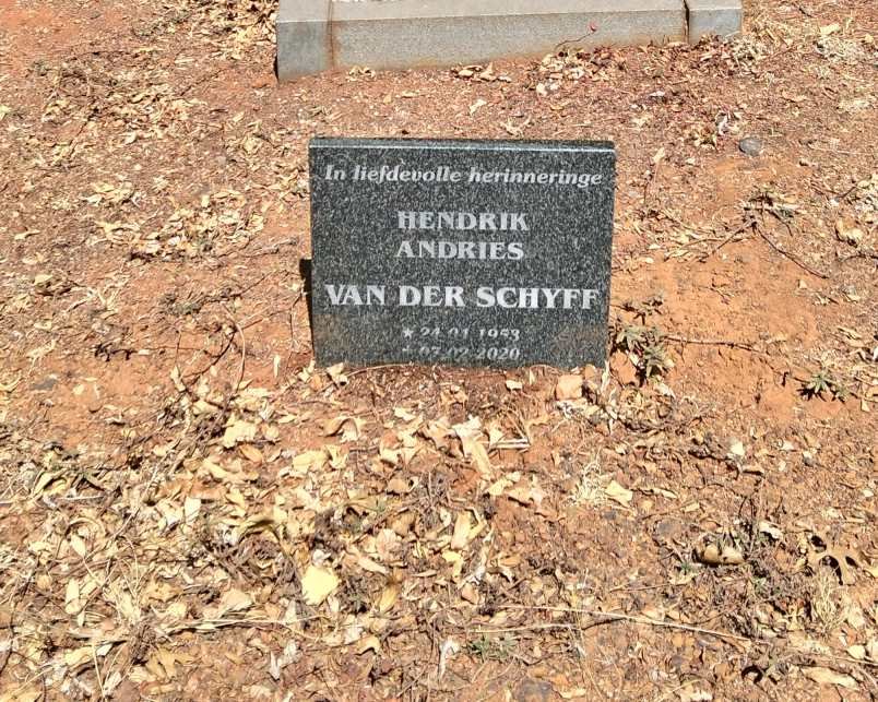 SCHYFF Hendrik Andries, van der 1953-2020