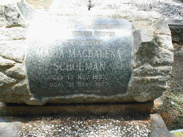 SCHOEMAN Maria Magdalena 1937-1957