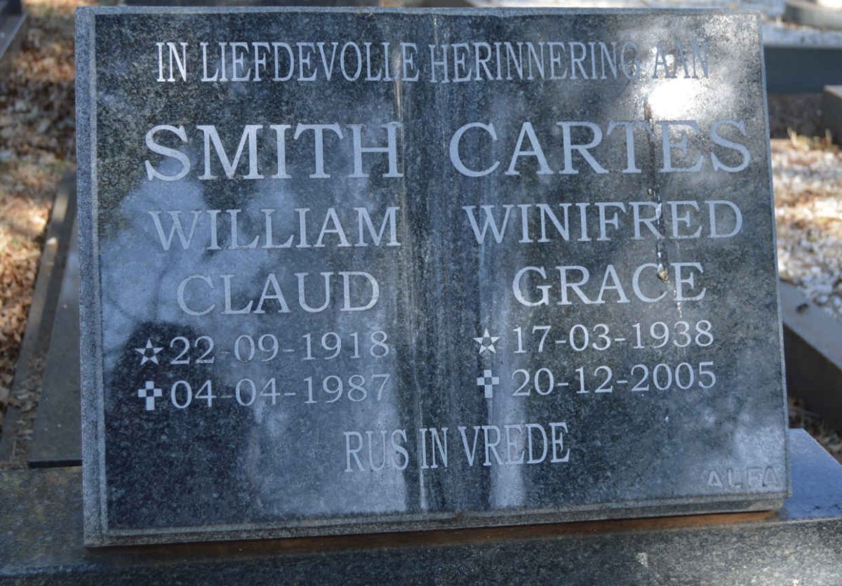SMITH William Claud 1918-1987 :: CARTES Winifred Grace 1938-2005