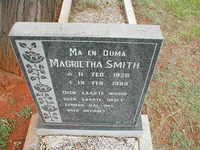 SMITH Magrietha 1928-1988